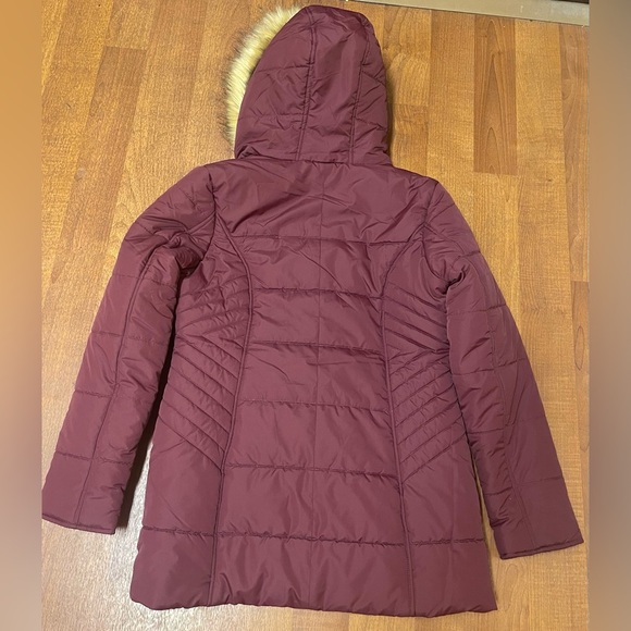 Maralyn & Me Red and Brown Puffer Jacket with Detachable Hood - Picture 13 of 13